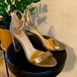 Vince Camuto fashion heel! Wore one time to a wedding. Inside spotless.
